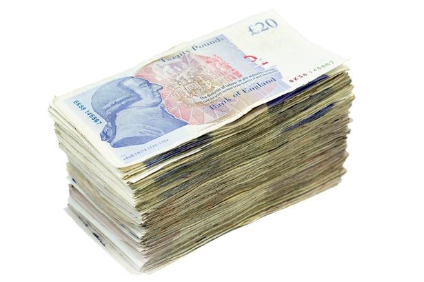Pile Of Twenty Pound Notes