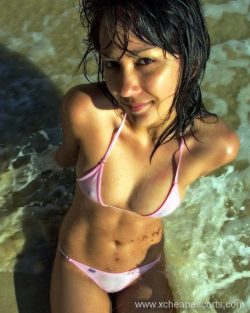 Hot girl in the water